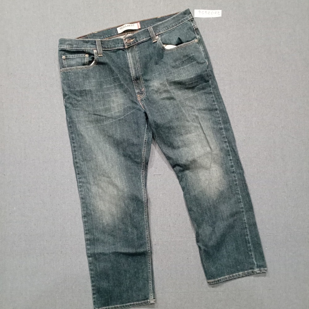 Levis 505 Regular Fit Jeans Mens 40x30 Dark Wash Blue Straight Leg Denim Pants